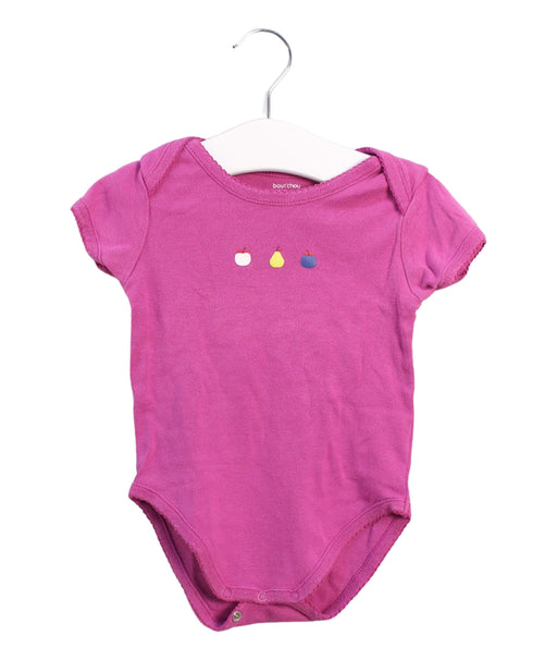 A Purple Short Sleeve Bodysuits from Bout'Chou in size 12-18M for girl. (Front View)