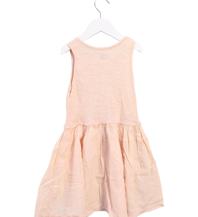 A Peach Sleeveless Dresses from Bonton in size 4T for girl. (Back View)