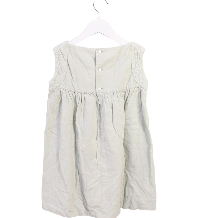 A White Sleeveless Dresses from Bonton in size 4T for girl. (Back View)