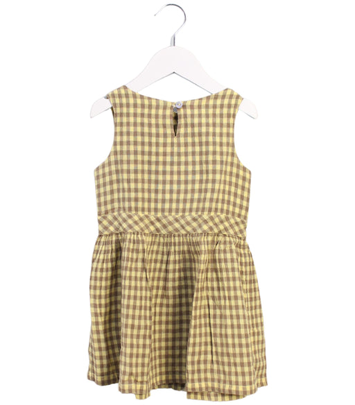 A Yellow Sleeveless Dresses from Bonton in size 3T for girl. (Front View)