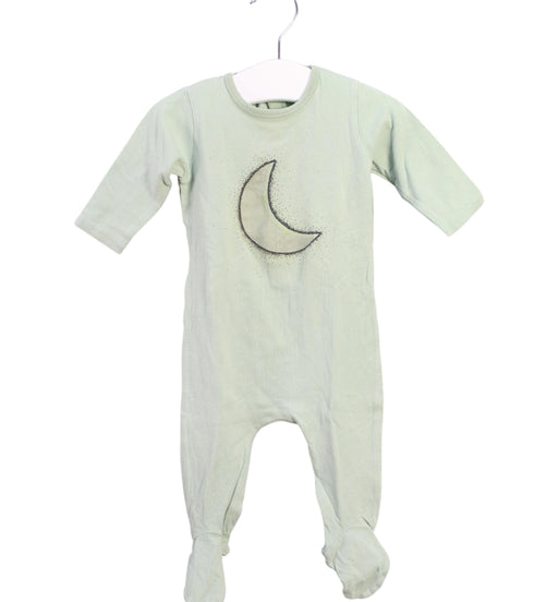 A Green Onesies from Bonton in size 0-3M for boy. (Front View)