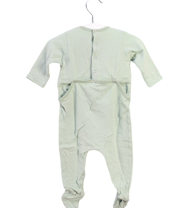 A Green Onesies from Bonton in size 0-3M for boy. (Back View)