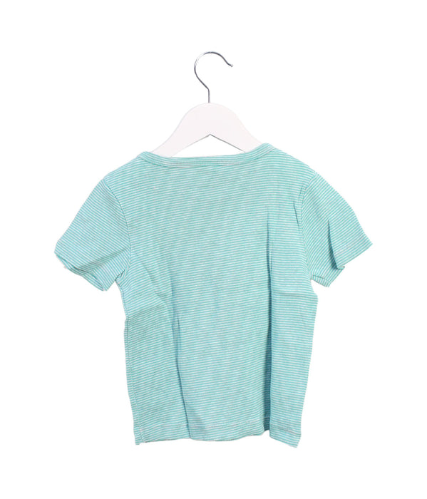 A Green Short Sleeve T Shirts from Petit Bateau in size 4T for girl. (Back View)