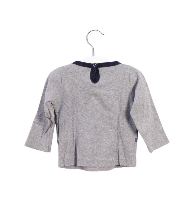 A Grey Long Sleeve Tops from Petit Bateau in size 6-12M for boy. (Back View)