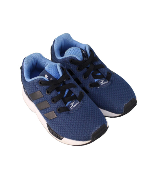 A Blue Sneakers from Adidas in size 3T for boy. (Front View)