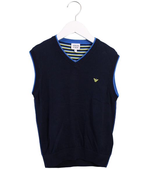A Blue Outerwear Vests from Armani in size 8Y for boy. (Front View)