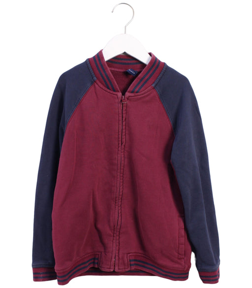 A Burgundy Lightweight Jackets from Janie & Jack in size 7Y for boy. (Front View)