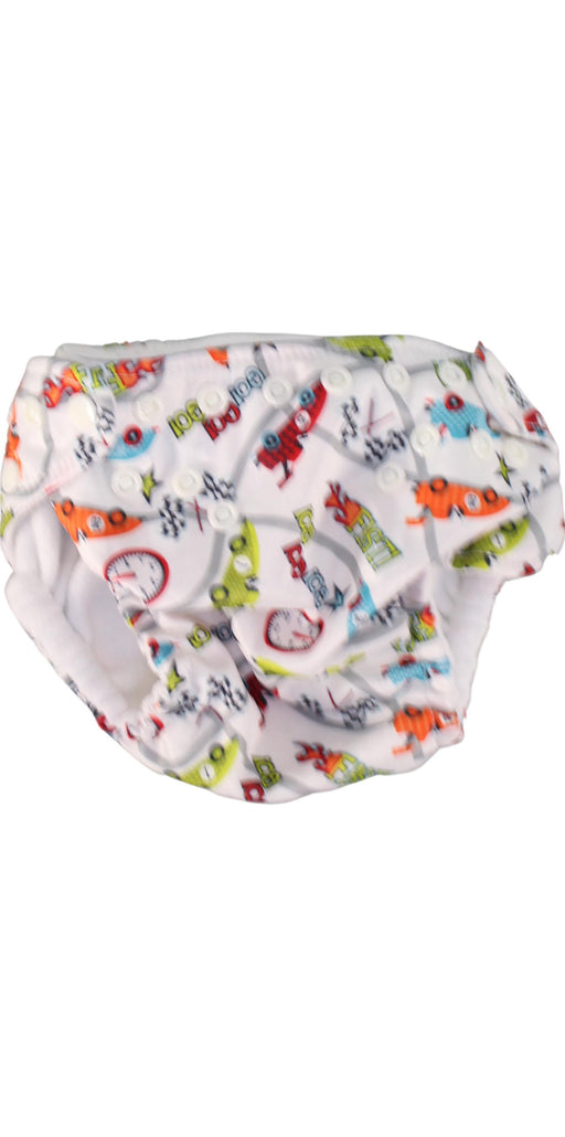 A White Cloth Diapers from Charlie Banana in size Newborn for boy. (Front View)
