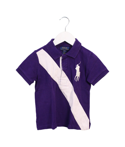 A Purple Short Sleeve Polos from Polo Ralph Lauren in size 3T for boy. (Front View)