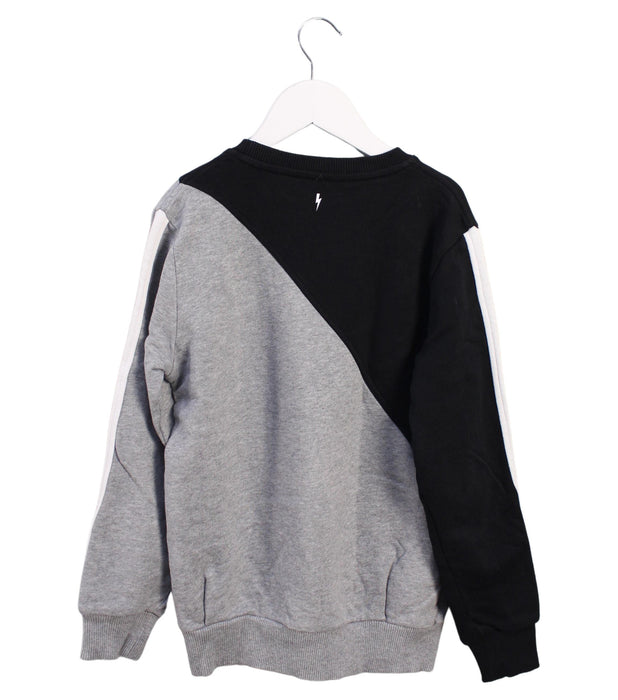 A Black Crewneck Sweatshirts from Neil Barrett Kids in size 8Y for boy. (Back View)