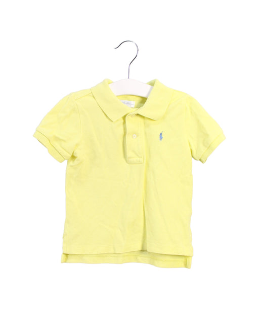 A Yellow Short Sleeve Polos from Ralph Lauren in size 12-18M for boy. (Front View)