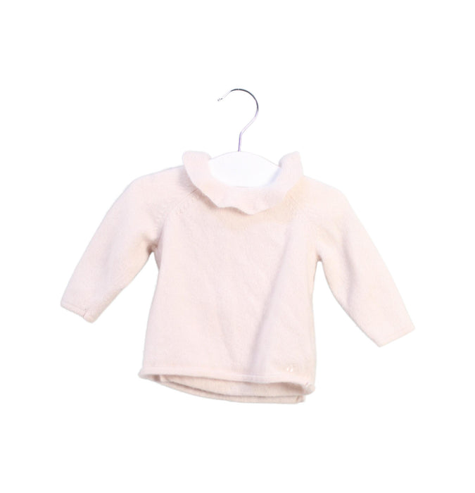 A Pink Long Sleeve Tops from Bonpoint in size 3-6M for girl. (Front View)