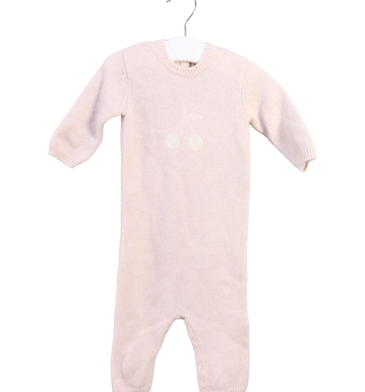 A Pink Long Sleeve Jumpsuits from Bonpoint in size 3-6M for girl. (Front View)