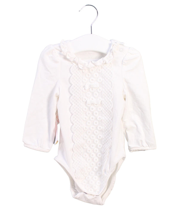A White Long Sleeve Bodysuits from Nicholas & Bears in size 6-12M for girl. (Front View)