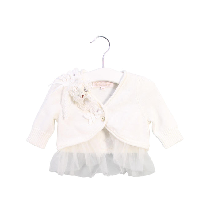 A Ivory Cardigans from Nicholas & Bears in size 3-6M for girl. (Front View)