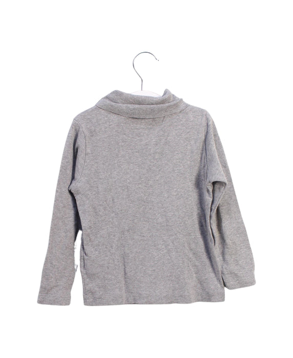 A Grey Long Sleeve Tops from Petit Bateau in size 4T for girl. (Back View)