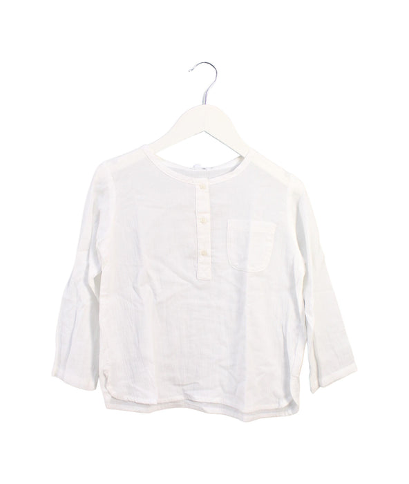 A White Long Sleeve Tops from Kidsagogo in size 4T for girl. (Front View)