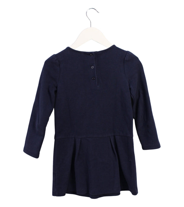 A Navy Long Sleeve Dresses from Retykle in size 4T for girl. (Back View)