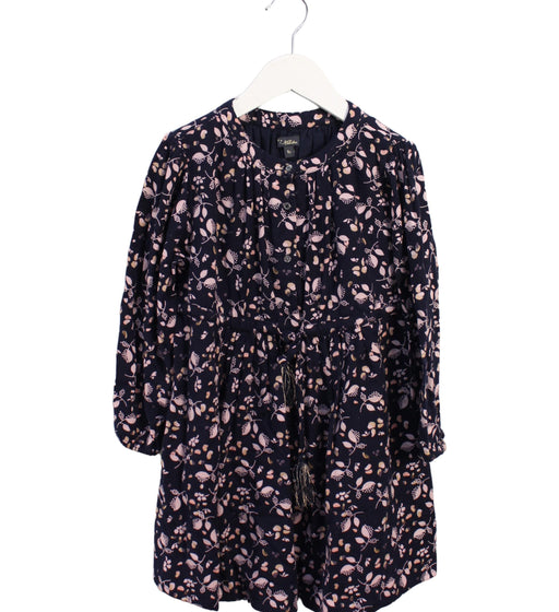 A Navy Long Sleeve Dresses from Velveteen in size 5T for girl. (Front View)