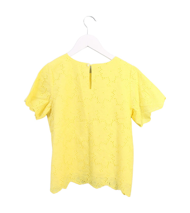 A Yellow Short Sleeve Tops from Seed in size 10Y for girl. (Back View)