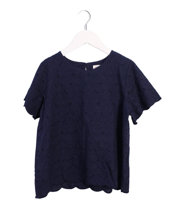 A Navy Short Sleeve Tops from Seed in size 10Y for girl. (Front View)