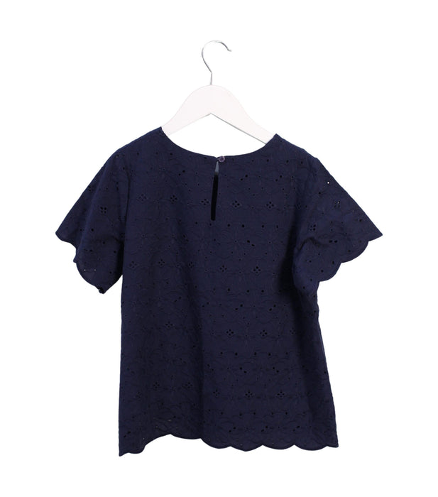 A Navy Short Sleeve Tops from Seed in size 10Y for girl. (Back View)