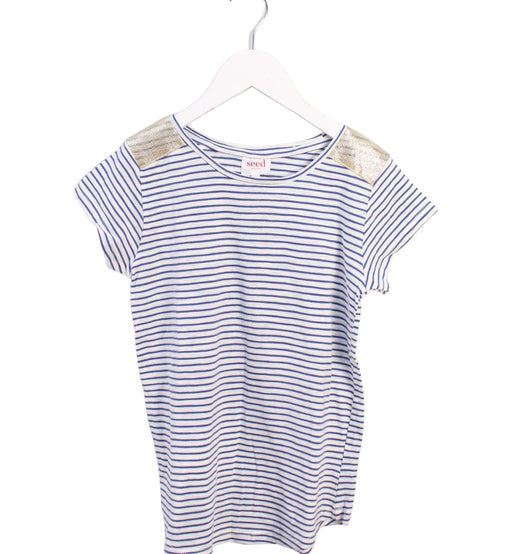 A Blue Short Sleeve T Shirts from Seed in size 9Y for girl. (Front View)