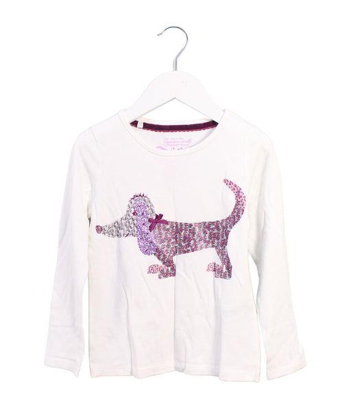 A White Long Sleeve Tops from Monsoon in size 5T for girl. (Front View)