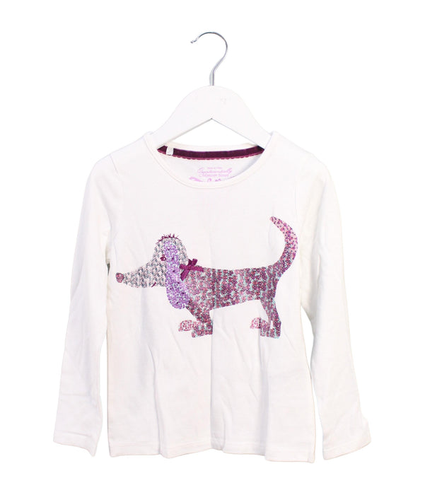 A White Long Sleeve Tops from Monsoon in size 5T for girl. (Front View)