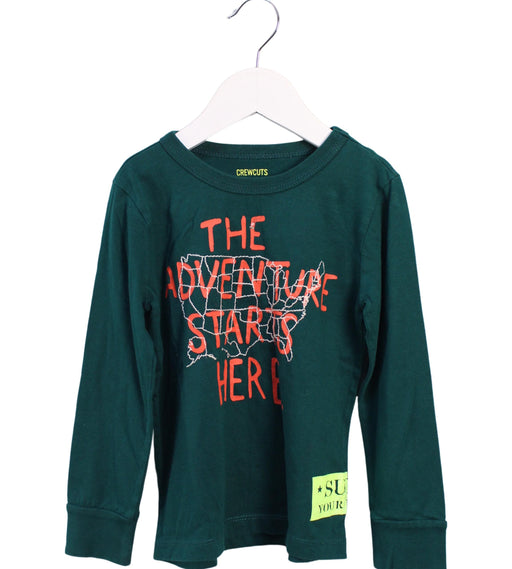 A Green Long Sleeve Tops from Crewcuts in size 3T for boy. (Front View)