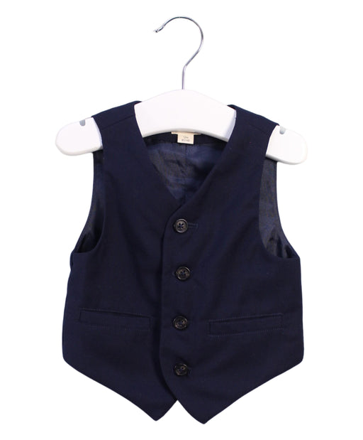 A Navy Dress Up Vests from Mides in size 6-12M for boy. (Front View)