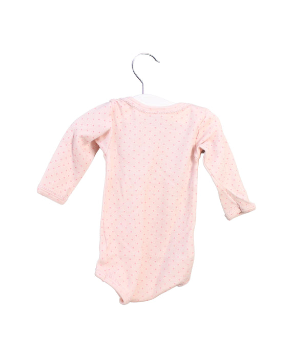 A Pink Long Sleeve Bodysuits from Petit Bateau in size 3-6M for girl. (Back View)