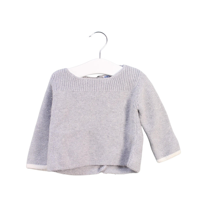 A Grey Knit Sweaters from Jacadi in size 3-6M for girl. (Front View)