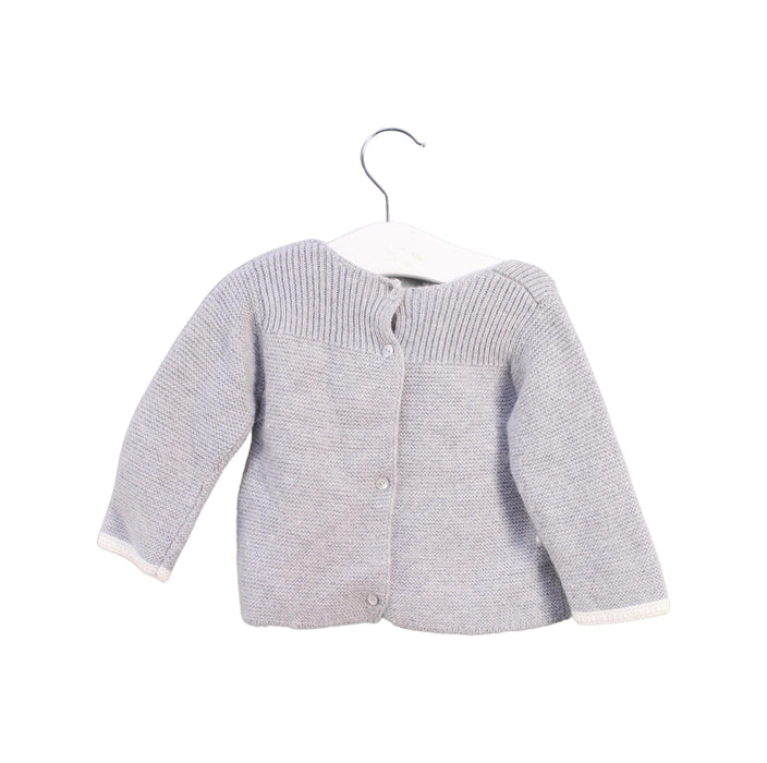 A Grey Knit Sweaters from Jacadi in size 3-6M for girl. (Back View)