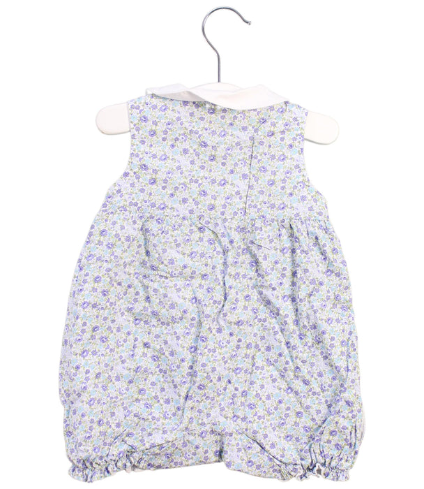 A Blue Sleeveless Rompers from Chickeeduck in size 6-12M for girl. (Back View)