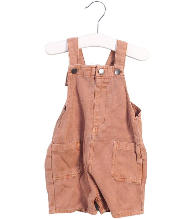 A Brown Overall Shorts from Seed in size 3-6M for boy. (Front View)