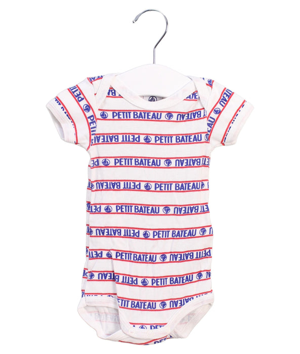 A White Short Sleeve Bodysuits from Petit Bateau in size 0-3M for neutral. (Front View)