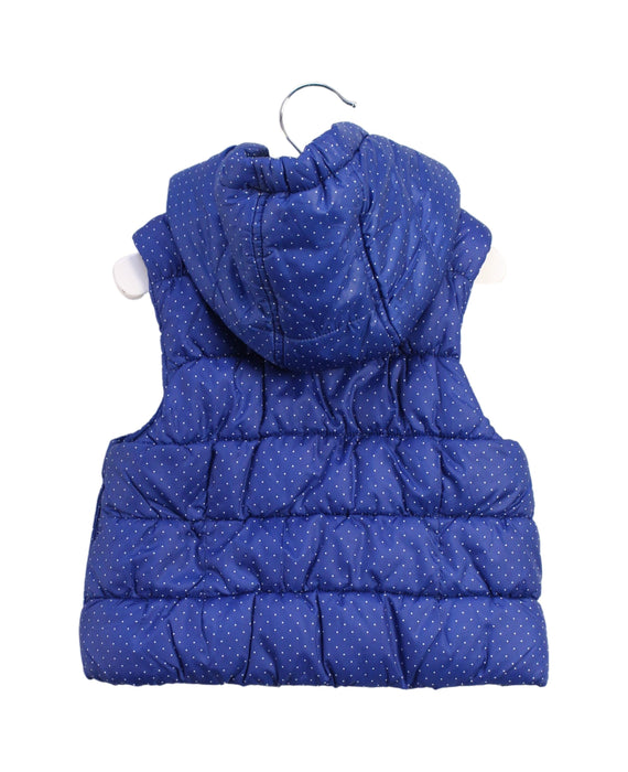 A Blue Outerwear Vests from Petit Bateau in size 0-3M for girl. (Back View)