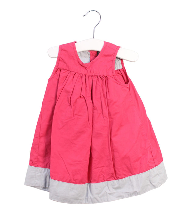 A Pink Sleeveless Dresses from Petit Bateau in size 6-12M for girl. (Front View)