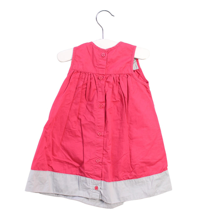 A Pink Sleeveless Dresses from Petit Bateau in size 6-12M for girl. (Back View)