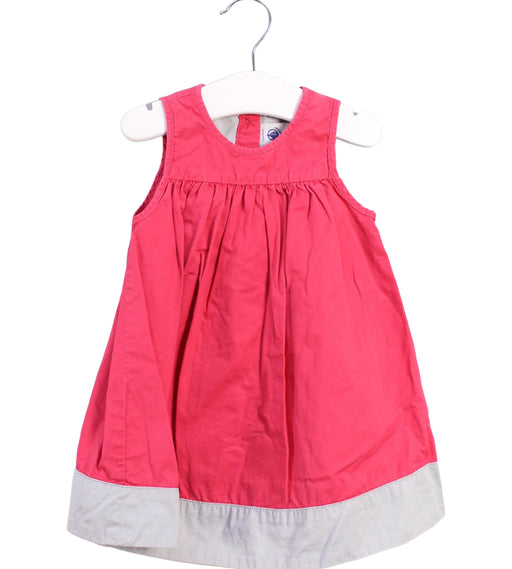 A Pink Sleeveless Dresses from Petit Bateau in size 6-12M for girl. (Front View)