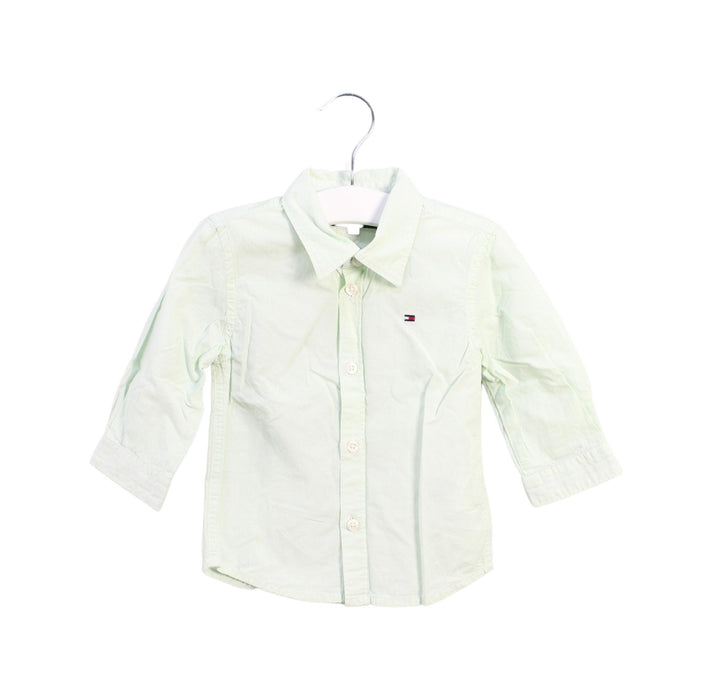 A Green Shirts from Tommy Hilfiger in size 6-12M for boy. (Front View)