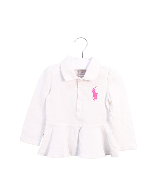 A White Long Sleeve Polos from Ralph Lauren in size 12-18M for girl. (Front View)