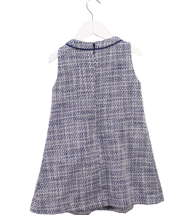 A Blue Sleeveless Dresses from Chickeeduck in size 4T for girl. (Back View)