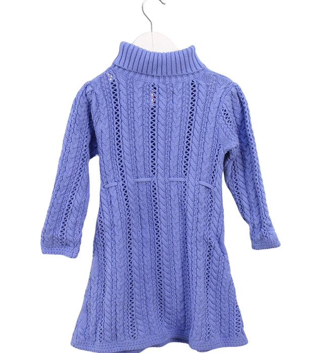 A Purple Sweater Dresses from As Know As Ponpoko in size 4T for girl. (Back View)