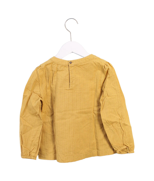 A Yellow Long Sleeve Tops from Cyrillus in size 6T for girl. (Back View)