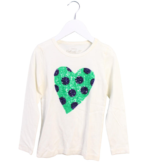A White Long Sleeve Tops from Crewcuts in size 4T for girl. (Front View)