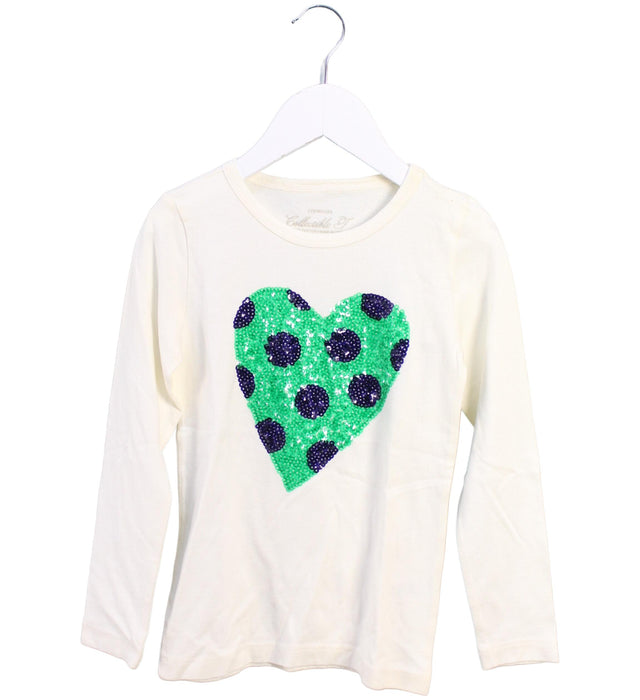 A White Long Sleeve Tops from Crewcuts in size 4T for girl. (Front View)