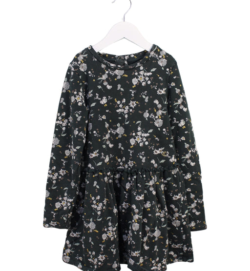 A Black Long Sleeve Dresses from Petit Bateau in size 6T for girl. (Front View)