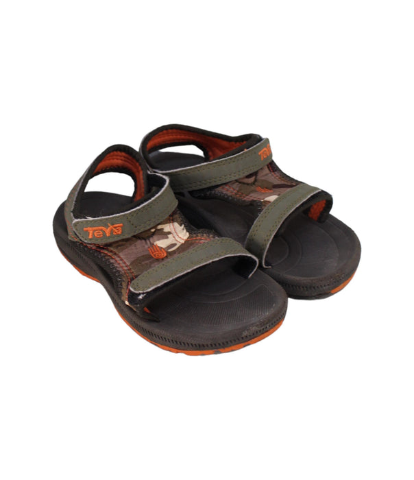 A Green Sandals from Teva in size 4T for boy. (Front View)